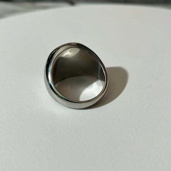 STAINLESS STEEL AND BRONZE JESUS RING - Picture 3 of 5